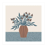 Brown Flowers in a Vase – Minimalist Floral Still Life (Print Only) thumbnail