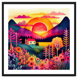 Folk Sunset Over Mountain Lake thumbnail