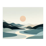 Serene Horizon: Minimalist Organic Landscape (Print Only) thumbnail