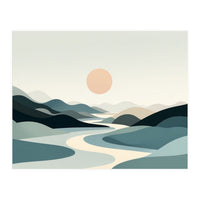 Serene Horizon: Minimalist Organic Landscape (Print Only)