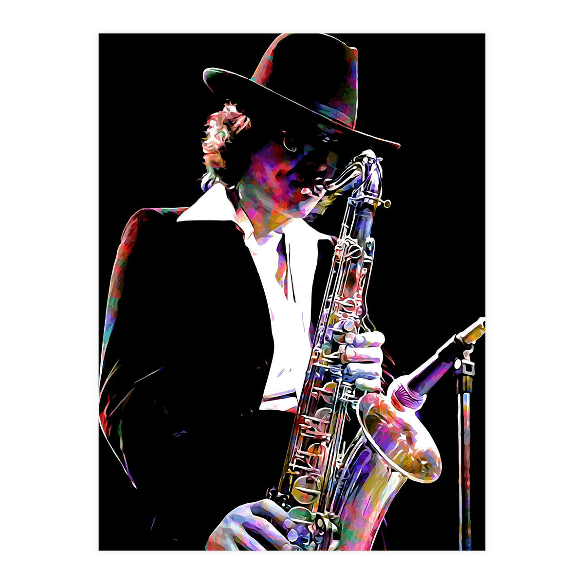 Gato Barbieri  Argentine Jazz Saxophonist Colorful Art (Print Only)