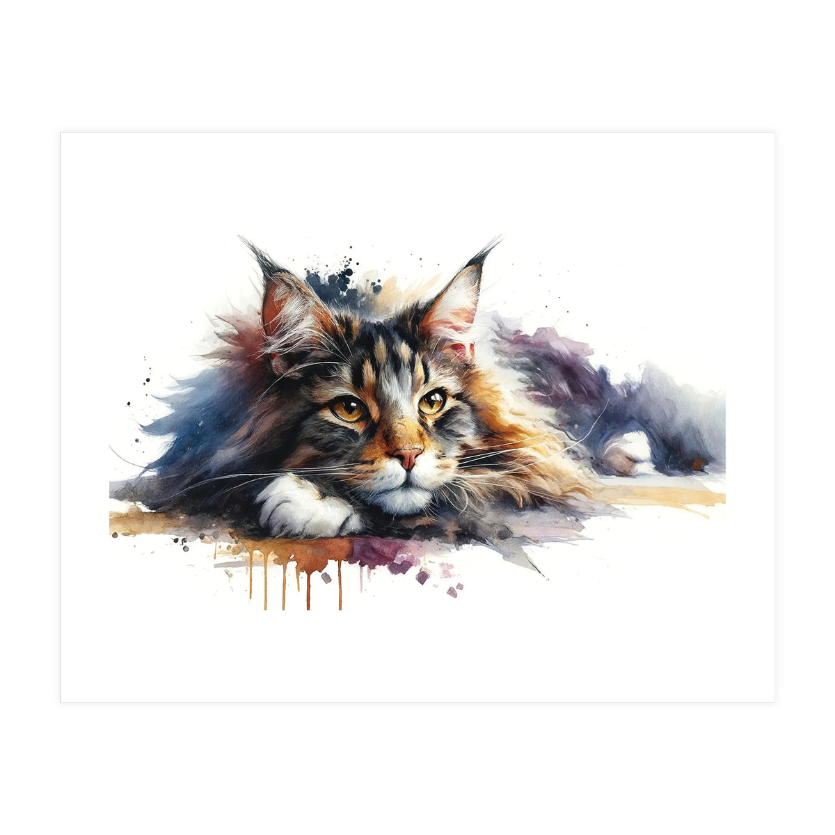 Maine Coon Resting Portrait (Print Only)