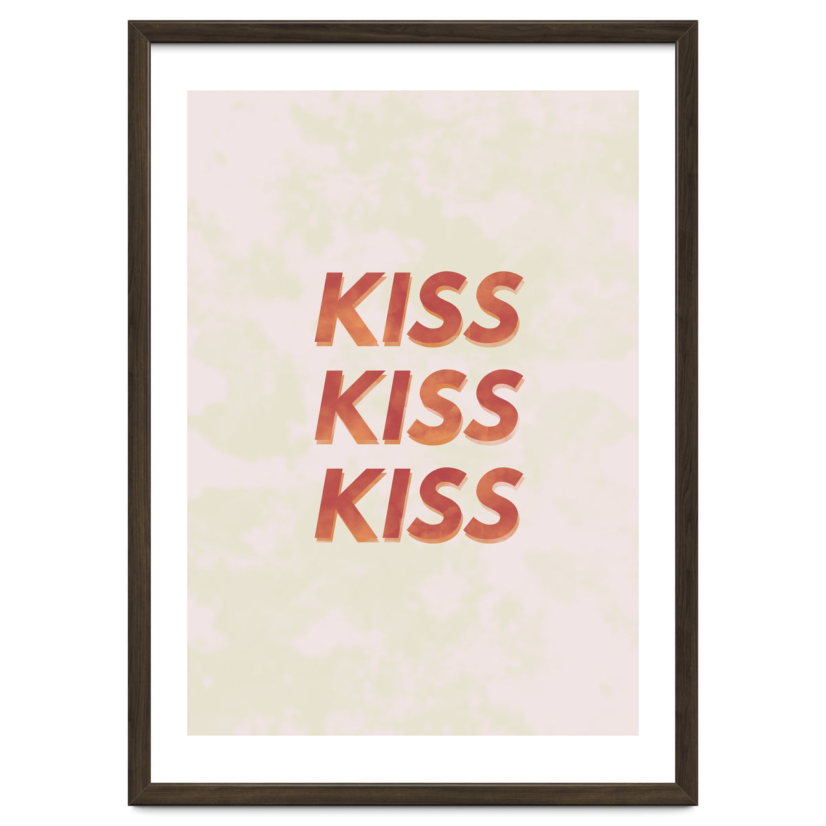 Kiss Kiss Kiss Love Typography