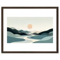 Serene Horizon: Minimalist Organic Landscape