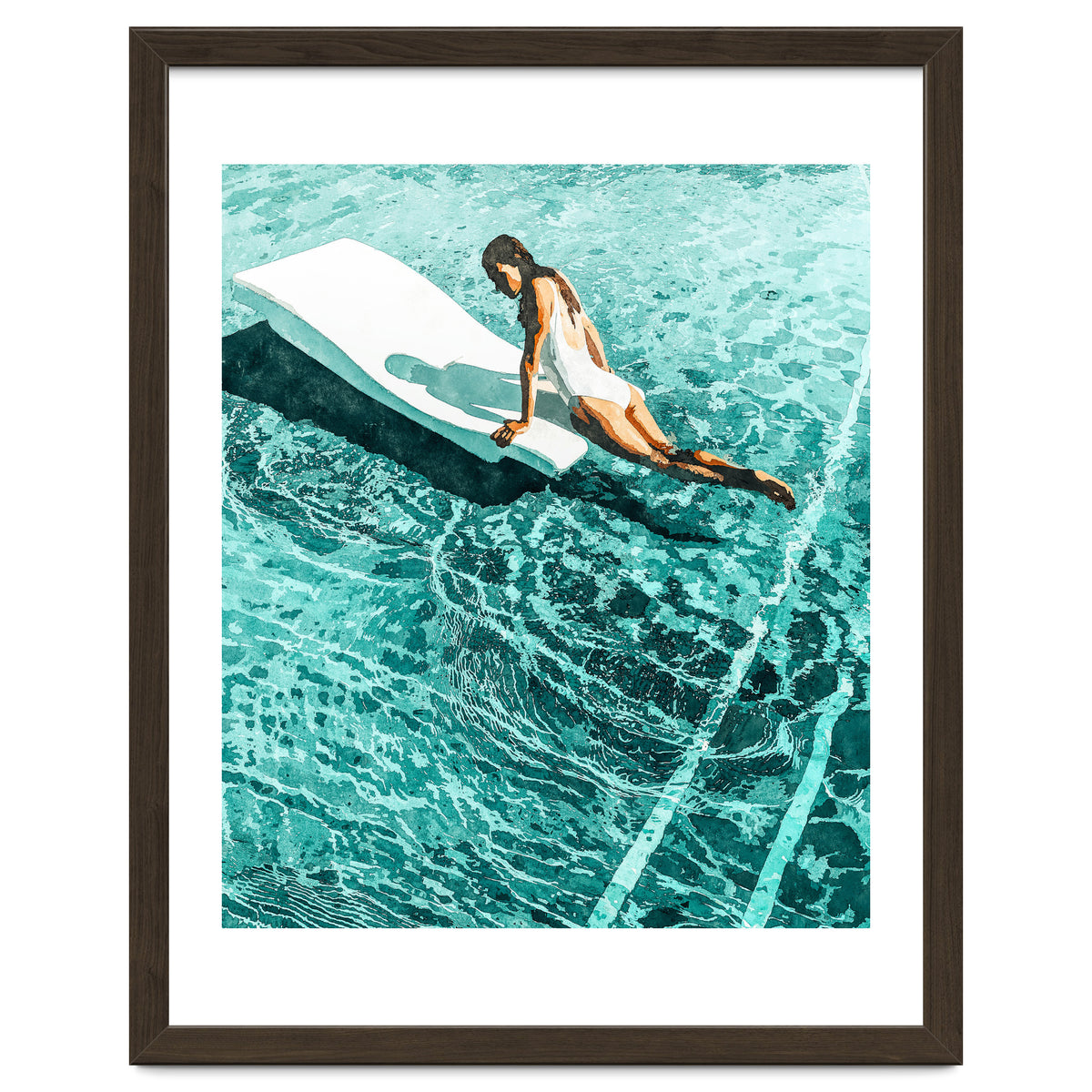 Pool Day | Summer Swimming Swim Fashion | Bath Vacation Relax Self Care Watercolor Painting