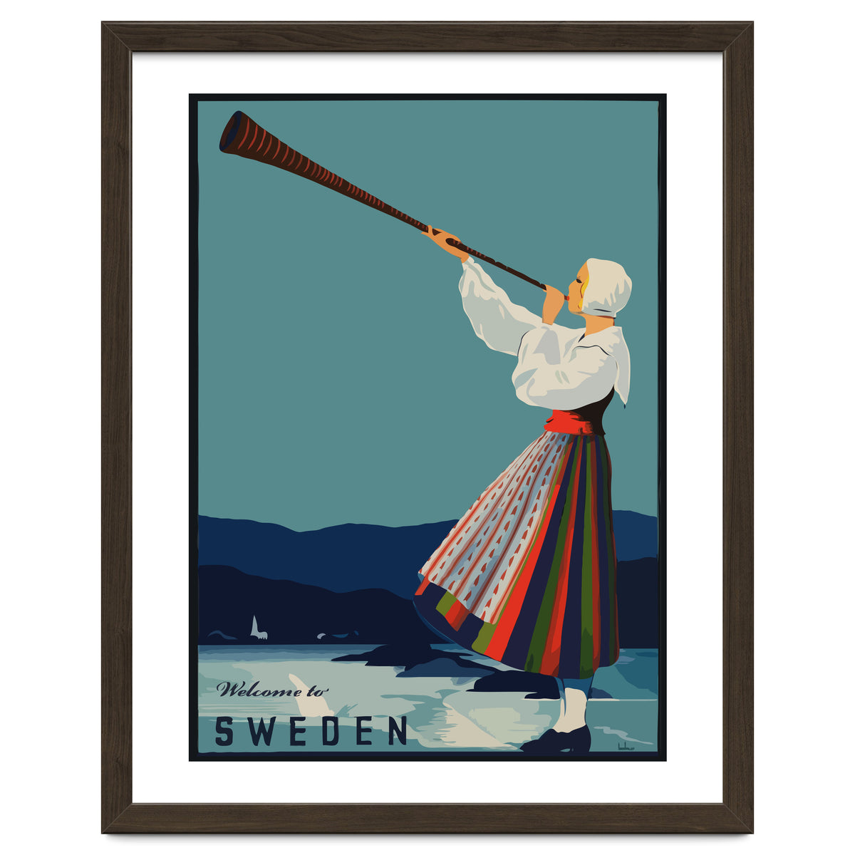 Sweden, Woman With Alp Horn