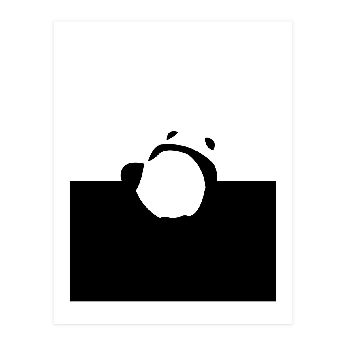 Find Your Feet, Panda Abstract Monochromatic Black & White, Wildlife Animals Cute Eclectic Bohemian Pets (Print Only)