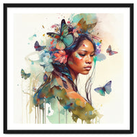 Floral Native Warrior Woman Butterfly Dance