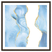 Blue & Gold Glitter Agate Texture 07