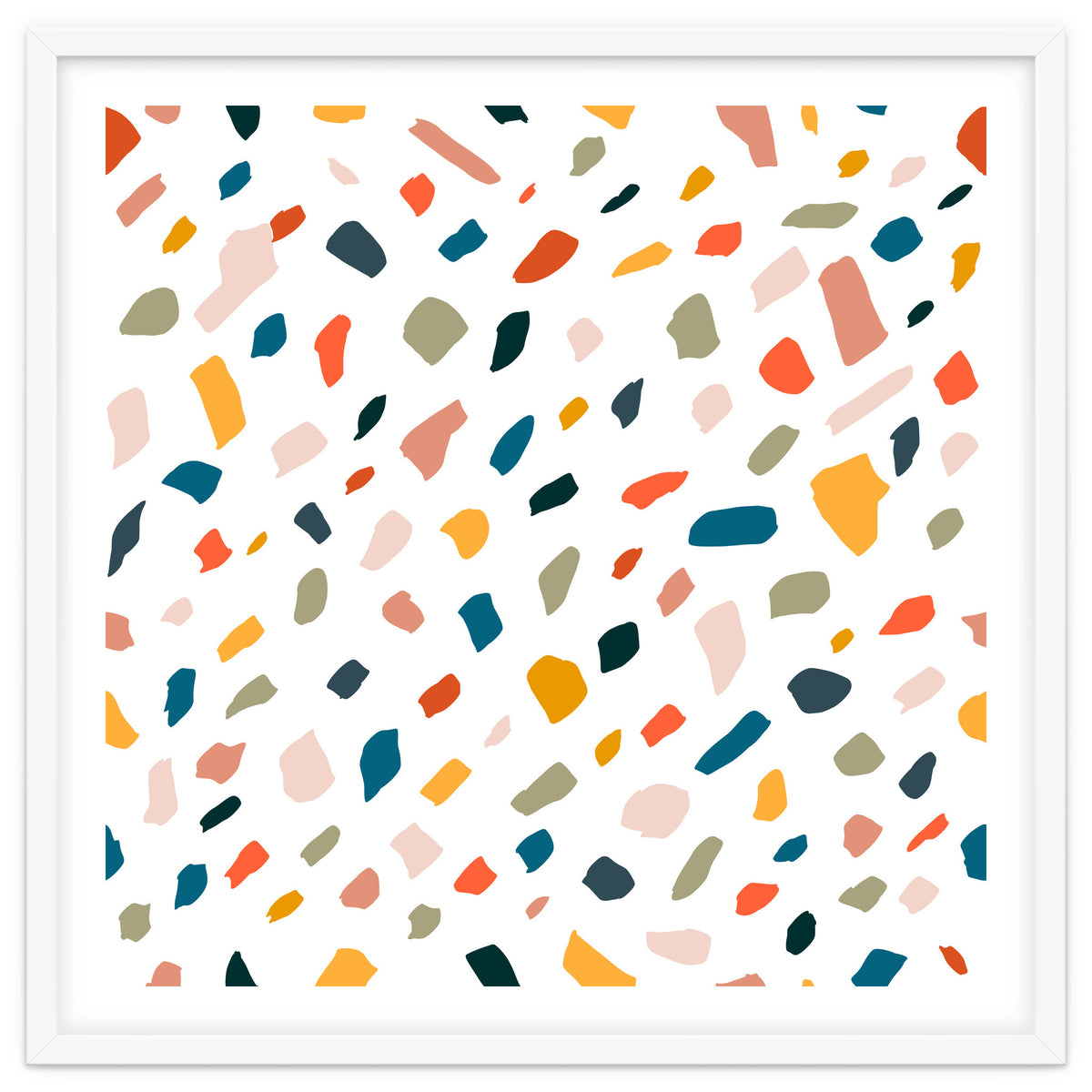 TerrazzoTerrazzo, Abstract Quirky Shapes Bohemian Modern Pattern Confetti Celebration Random Colorful Shapes