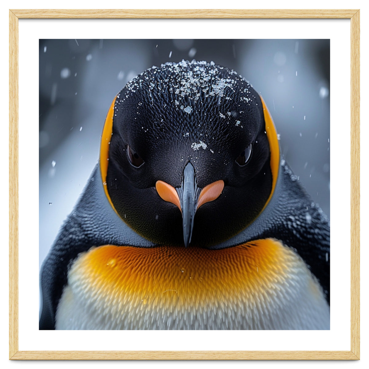 Close Up King Penguin In The Snow