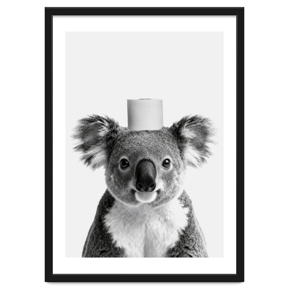 Koala, Toilet Paper Crown, Cute Animal Bathroom Art