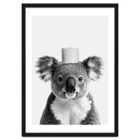 Koala, Toilet Paper Crown, Cute Animal Bathroom Art