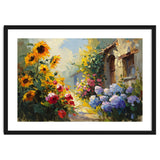 Vibrant Summer Cottage Garden Oil Painting thumbnail