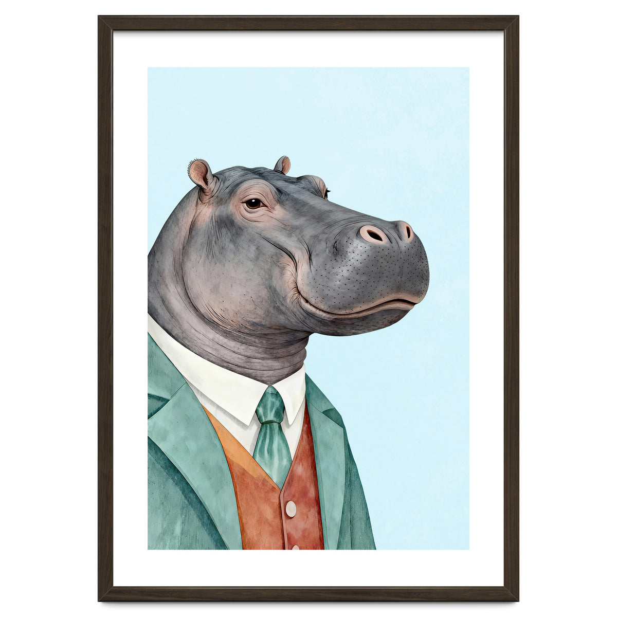 Hippopotamus in Suit