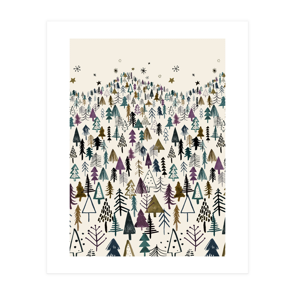 Mountain Forest Trees Winter (Print Only)