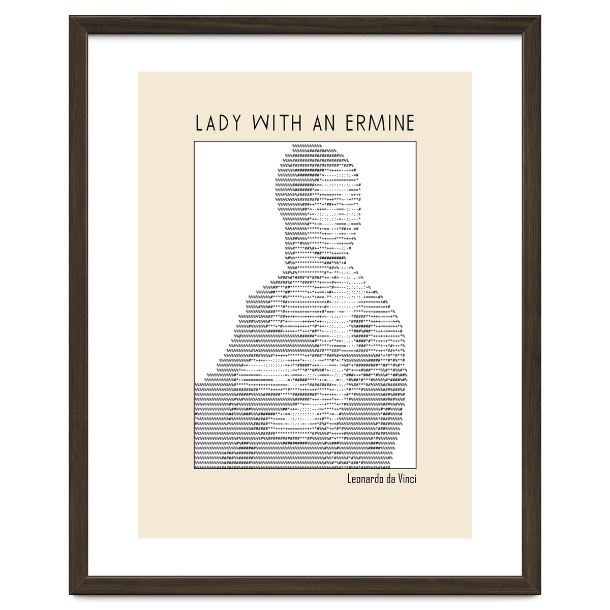 Lady With An Ermine – Leonardo Da Vinci Ascii Art