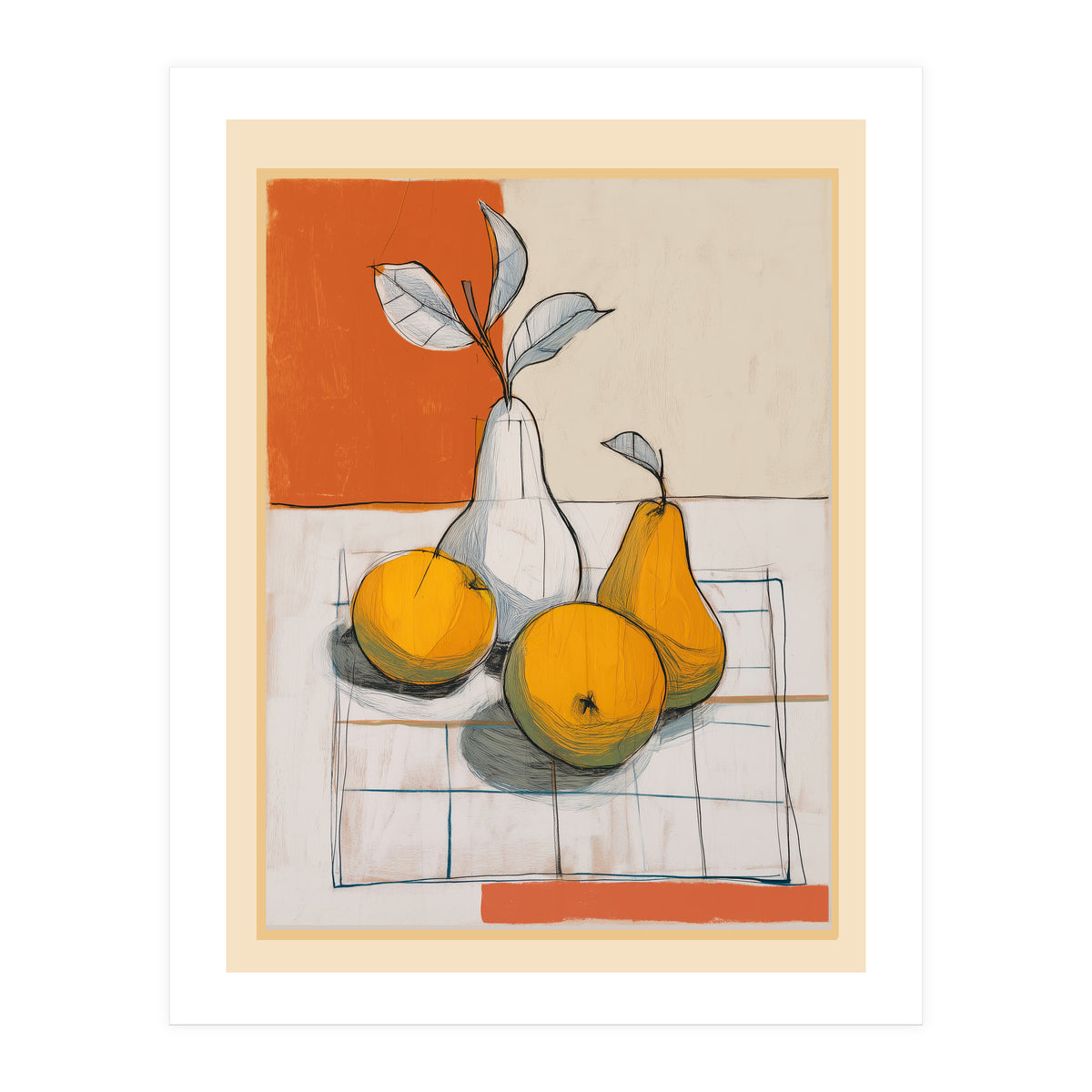 Modern Pear Still Life (Print Only)