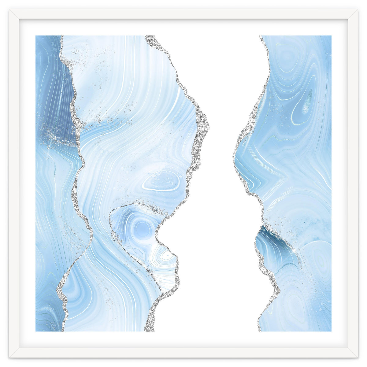 Blue & Silver Agate Glitter Texture 06