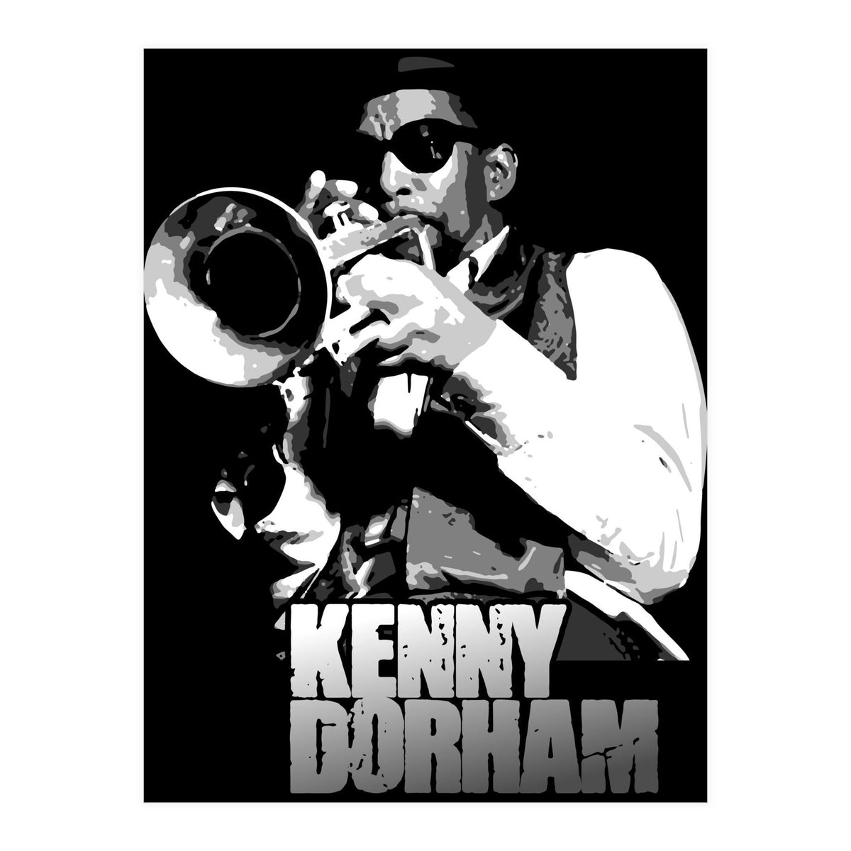 Kenny Dorham Jazz Trumpeter in Grayscale (Print Only)