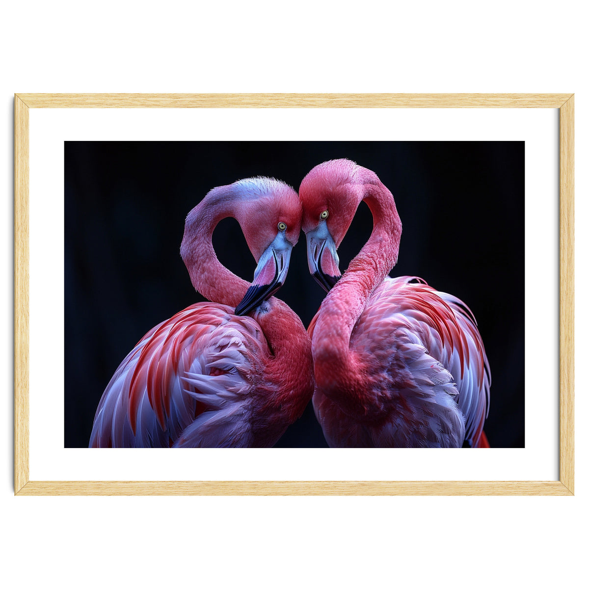 Two Pink Flamingos Forming A Heart Shape