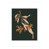 The Blooming Touch, Botanical Vintage Illustration, Dark Blush Bohemian Painting, Plants Nature Eclectic Classy Scandinavian (Print Only) thumbnail