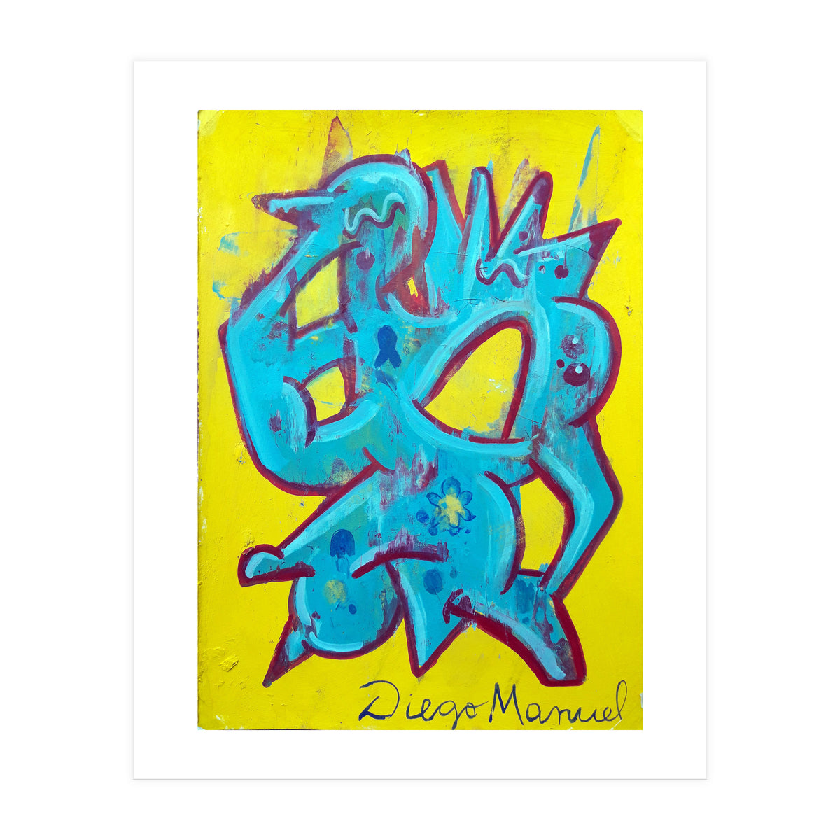 Forma Celeste Sobre Amarillo (Print Only)