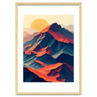 Dramatic Abstract Mountain Sunset Art