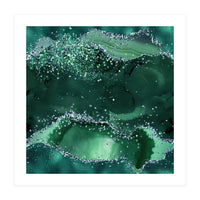 Emerald Glitter Agate Texture 04  (Print Only)
