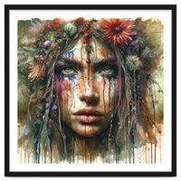 Wild Bloom Druid Woman Portrait