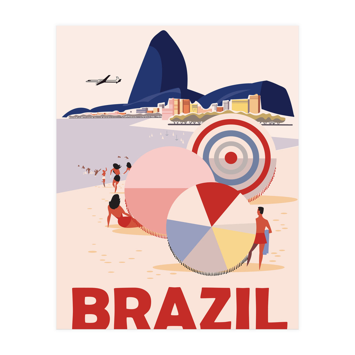 Brazil, Beach, Sao Paulo, City (Print Only)