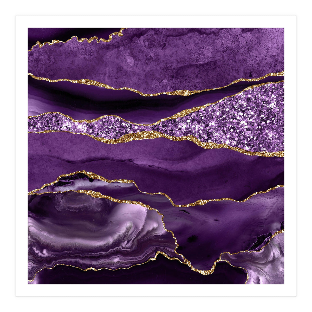 Agate Glitter Ocean Texture 01 (Print Only)