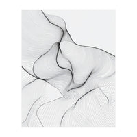 Abstract Black And White Flowing Lines Organic Form (Print Only)
