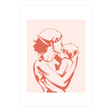 Motherhood, Human Emotion Line Art, Mother Parents Child Baby, Love Care Expression Bohemian Concept (Print Only) thumbnail