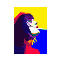 Girl Smoking Pop Art WPAP Style Illustration (Print Only)