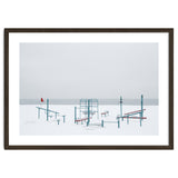 Playground in the winter snow beach thumbnail