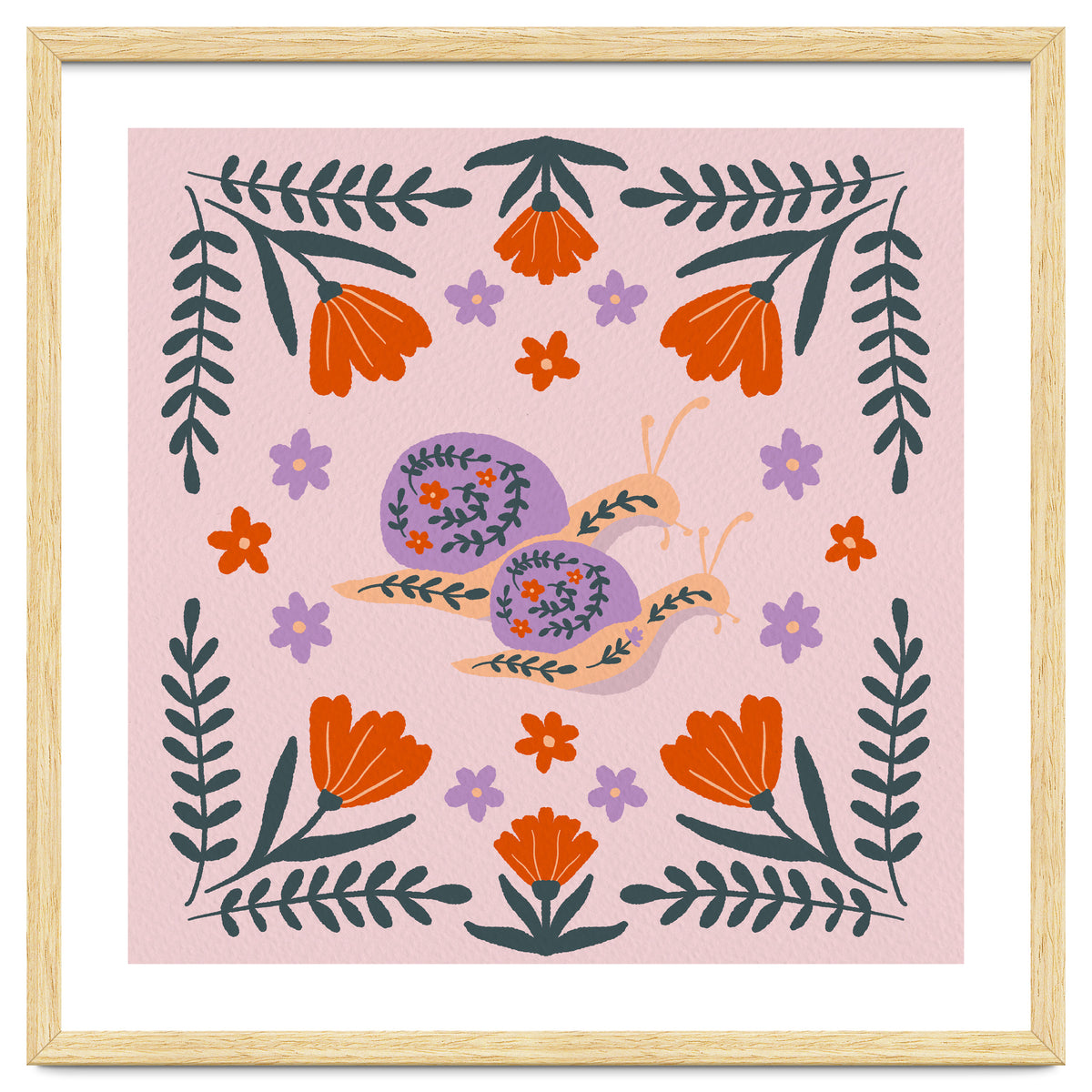 Snails And Flowers