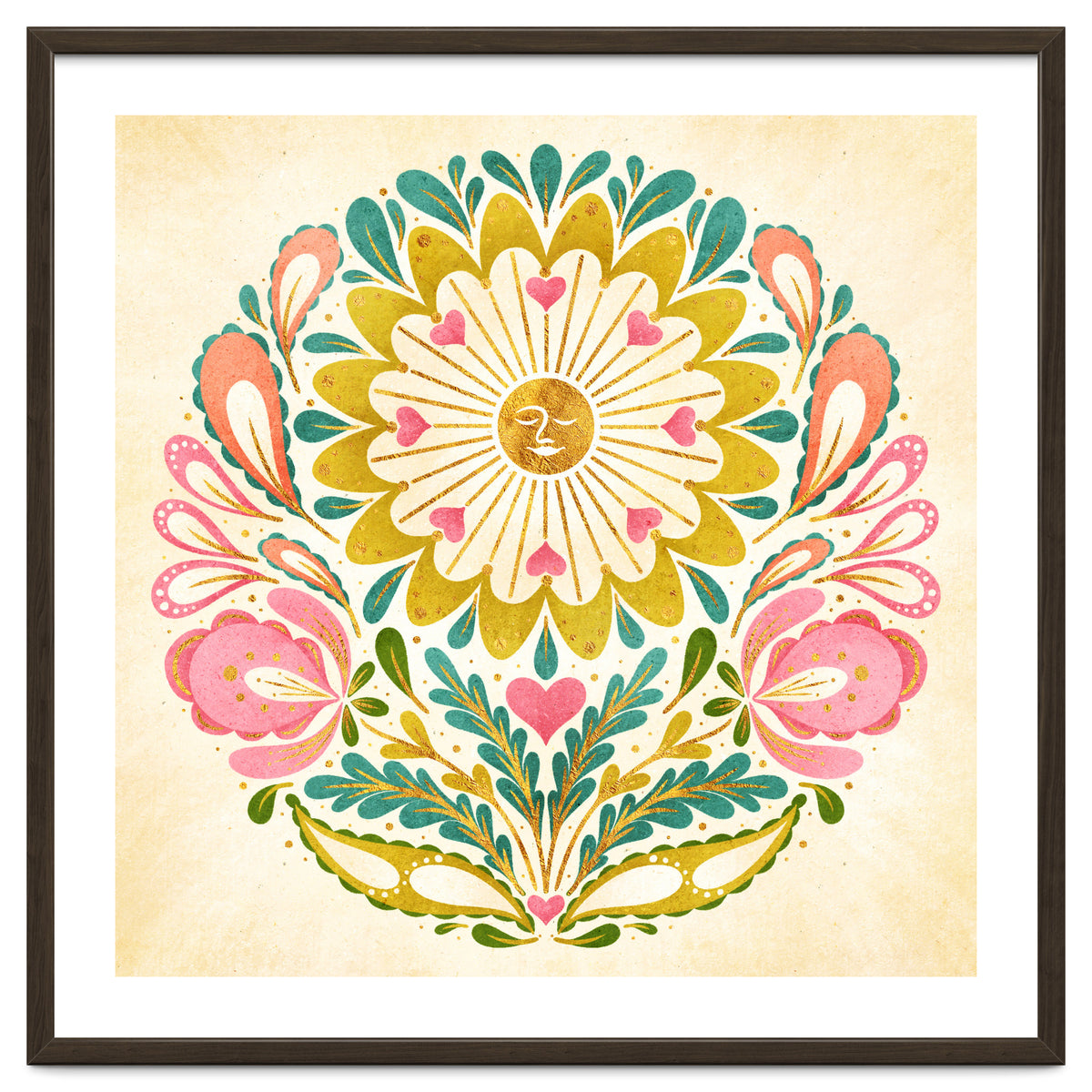 Solar Folk Art Mandala