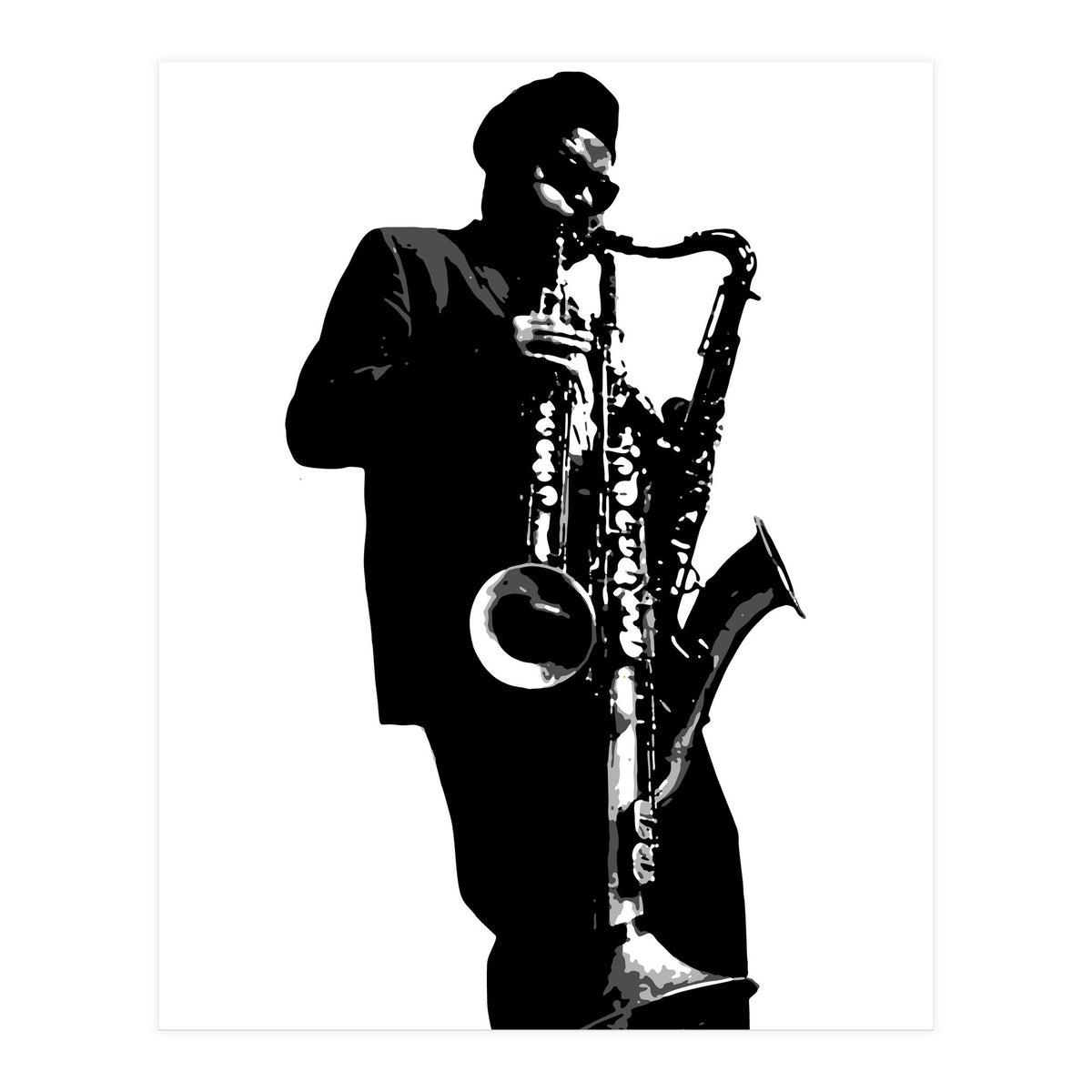 Rahsaan Roland Kirk Jazz Music Legend in Grayscale (Print Only)