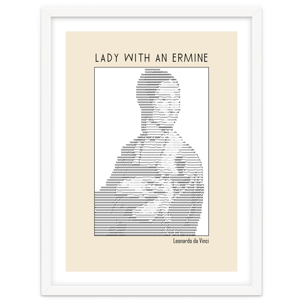 Lady With An Ermine – Leonardo Da Vinci Ascii Art