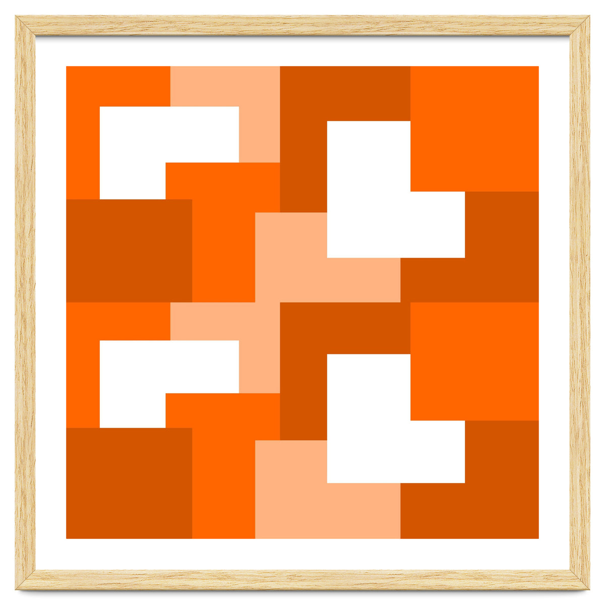 Orange Abstract Square Tiles