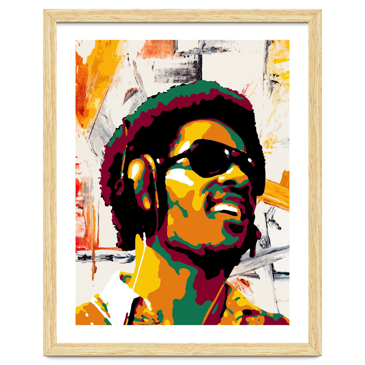 Stevie Wonder Colorful Abstract Retro Art