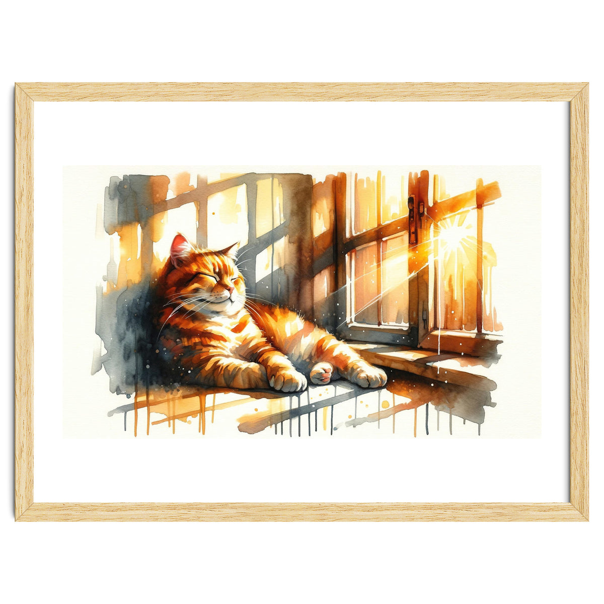 Cat Relaxing In Sunlight