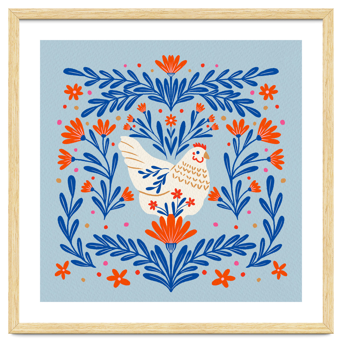 Blooming Chicken Blue And Orange