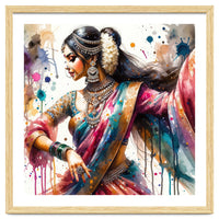 Hindu Woman Dancer With Jewelry And Sari