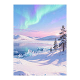 Northern Lights, Aurora Sky, Arctic Landscape, Aurora borealis, Snow Fall (Print Only) thumbnail
