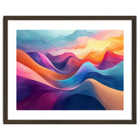 Vibrant Abstract Flowing Peaks Art