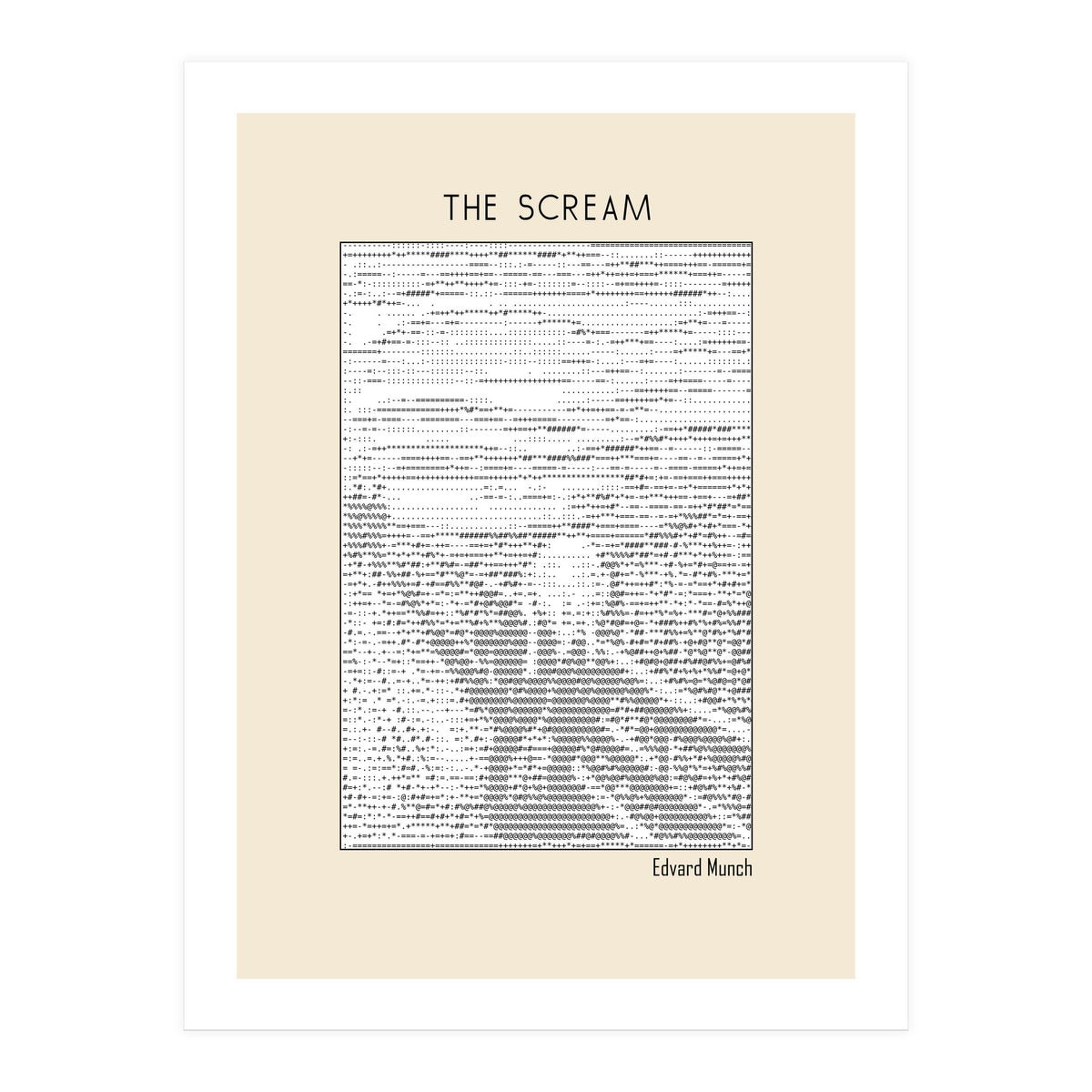 The Scream – Edvard Munch (ascii art)  (Print Only)
