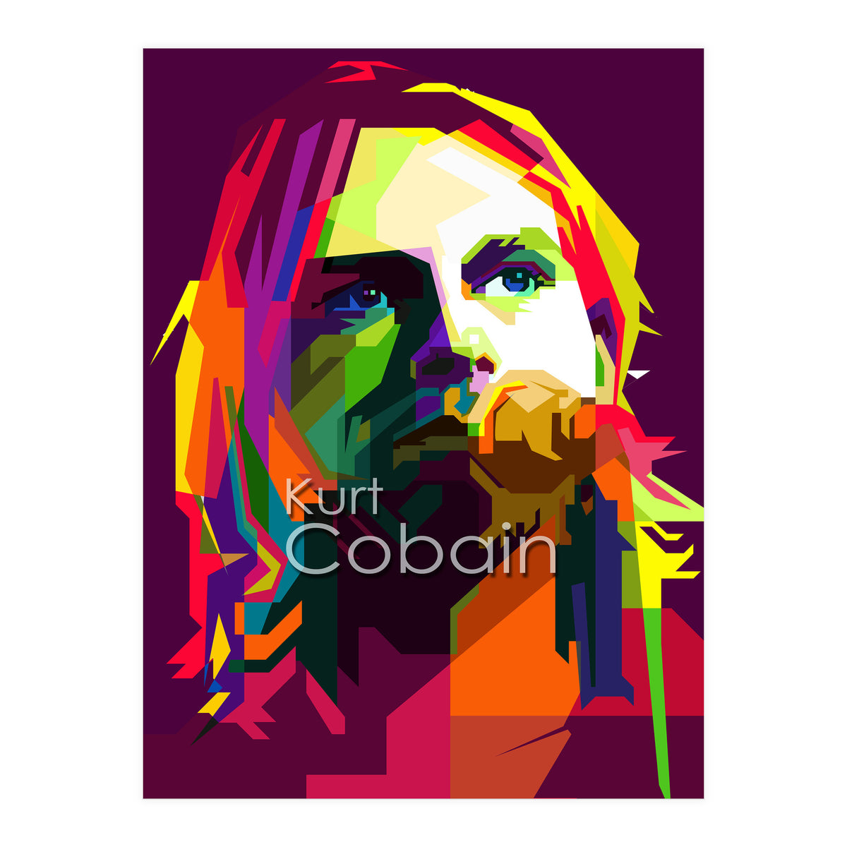 Kurt Cobain Grunge Music Pop Art WPAP (Print Only)
