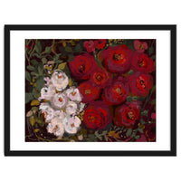 Vintage oil painted moody romantic Roses